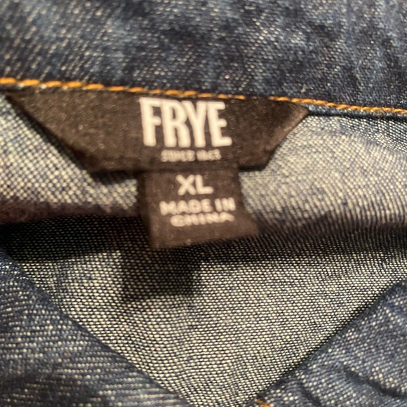 Women’s FRYE Button Front Dark Wash Denim Dress - Picture 11 of 12